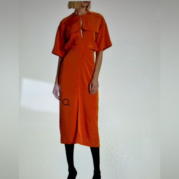 Victoria Beckham Orange Midi Dress - Picture 5 of 5